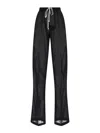 Rick Owens Wide-leg Cotton Muslin Pants With Drawstring Waist In Black