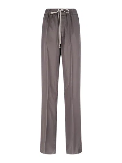Rick Owens Straight Trousers In Grey