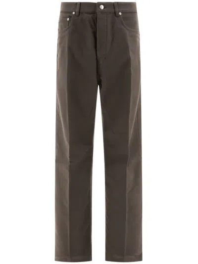 Rick Owens Straight-leg Cotton Trousers In Grey