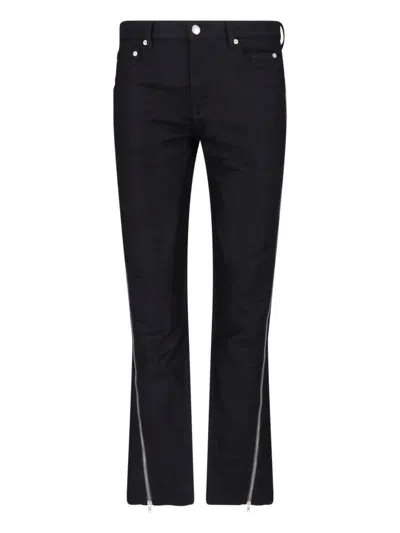Rick Owens Straight Zip Jeans In Black