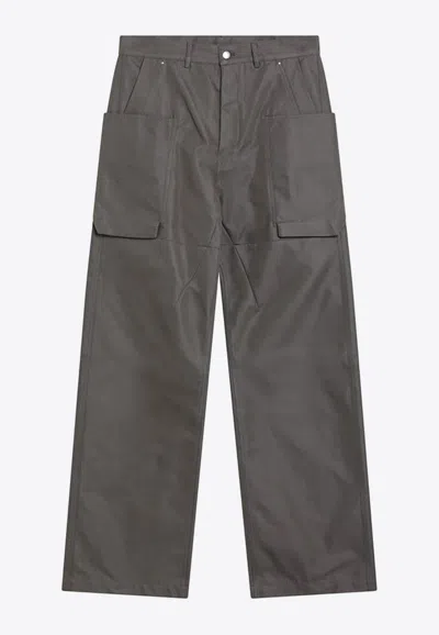 Rick Owens Drkshdw Mid-rise Cargo Trousers In Gray