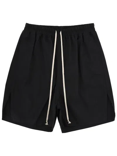Rick Owens Straight-leg Cotton-blend Poplin Shorts For Men In Black