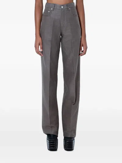 Rick Owens Straight-leg Five-pocket Trousers In Gray
