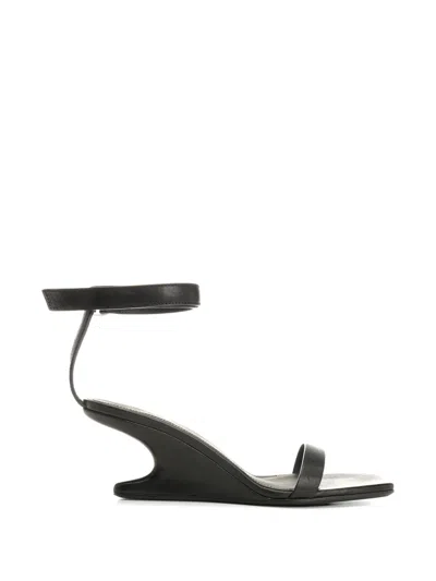 Rick Owens Strap Squared Toe Sandals In Black