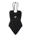 Rick Owens Prong Bather One-piece Swimsuit In Black