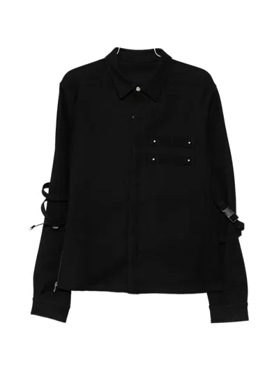 Rick Owens Strap-detail Shirt Jacket In Black
