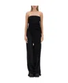 Rick Owens Strapless Asymmetric Virgin Wool Top In Black