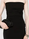 Rick Owens Strapless Bodycon Midi Dress Slit In Black