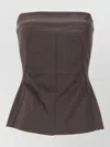 Rick Owens Brown Solid Strapless Top In Brown
