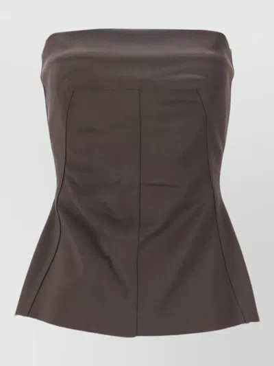 RICK OWENS STRAPLESS BUSTIER TOP FITTED SILHOUETTE PANELS
