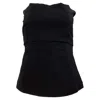 Rick Owens Strapless Crepe Top In Black Cotton In Black