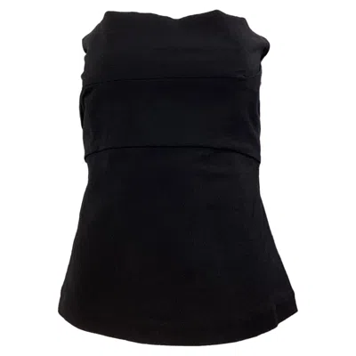 Rick Owens Strapless Crepe Top In Black Cotton
