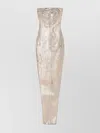Rick Owens Strapless Denim Gown Metallic Finish