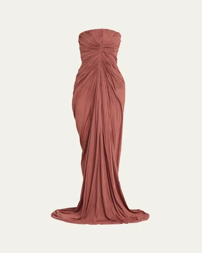 RICK OWENS STRAPLESS DRAPED GOWN