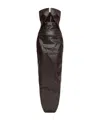 Rick Owens Strapless Coated Denim Gown In Black