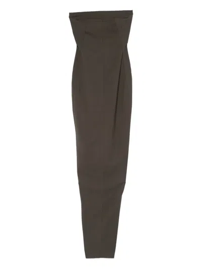 Rick Owens Strapless Dress In Brown