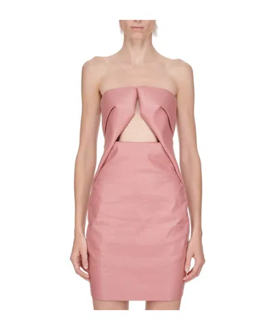 Rick Owens Strapless Dress In Pink