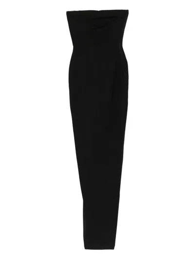 Rick Owens Strapless Fitted Dress In Black