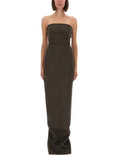 RICK OWENS STRAPLESS FITTED DRESS