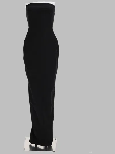 Rick Owens Bodycon Skirt Slit Detail Strapless Design In Black