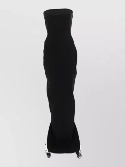 Rick Owens Strapless Floor Length Dress Fishtail Hem In Black