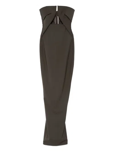 Rick Owens Strapless Keyhole Dress In Black