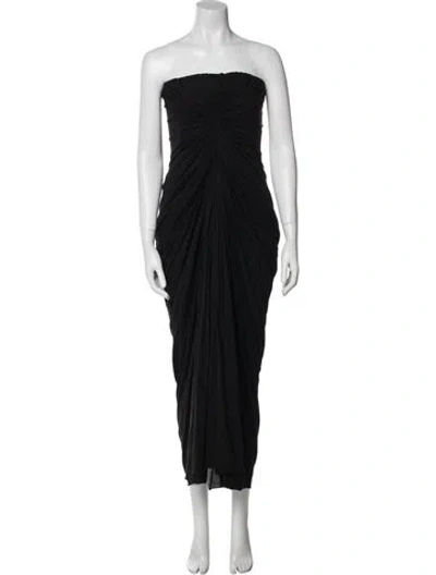 Pre-owned Rick Owens Strapless Knee-length Dress W/ Tags In Black