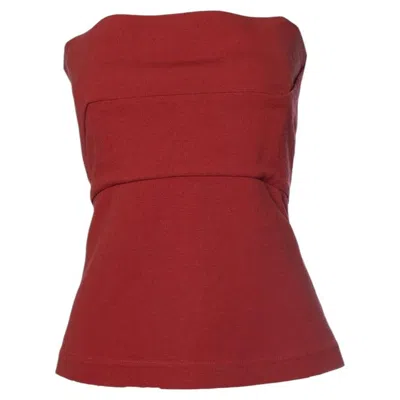 Pre-owned Rick Owens , Strapless Larry Fw19 Corset Top In Red