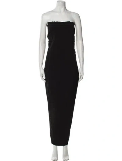 Pre-owned Rick Owens Strapless Long Dress In Black