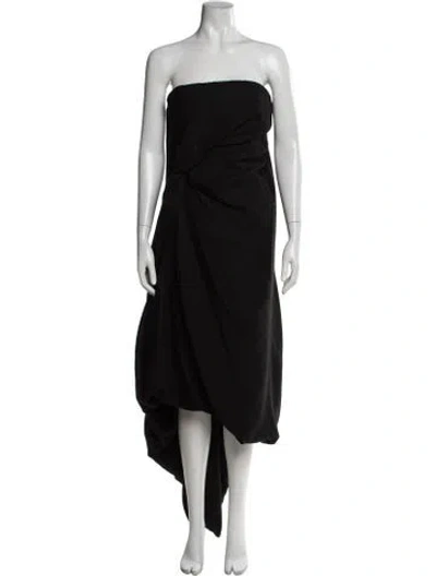 Pre-owned Rick Owens Strapless Long Dress In Black