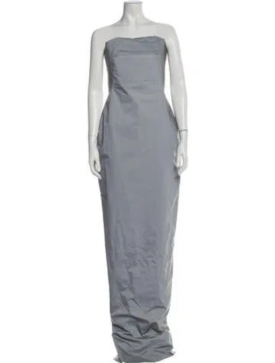 Pre-owned Rick Owens Strapless Long Dress In Blue