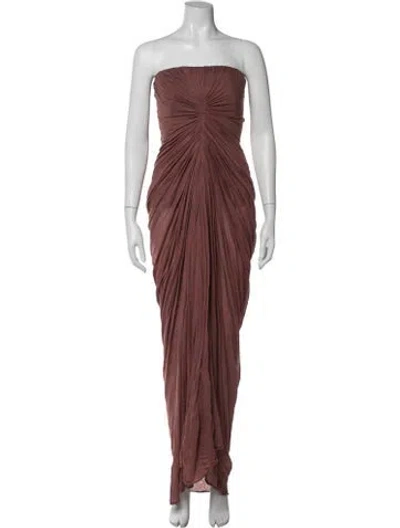 Pre-owned Rick Owens Strapless Long Dress In Brown