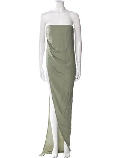 Pre-owned Rick Owens Strapless Long Dress In Green
