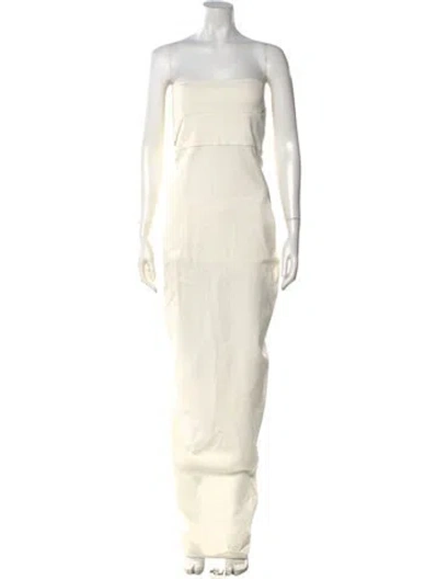 Pre-owned Rick Owens Strapless Long Dress In Neutral