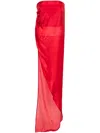 Rick Owens Strapless Long Top In Red
