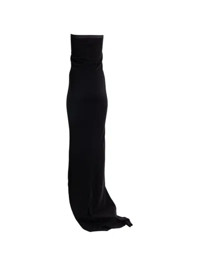 Rick Owens Strapless Maxi Dress In Black
