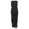 Rick Owens Strapless Maxi Dress In Black Silk In Black