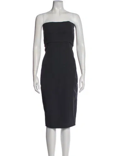 Pre-owned Rick Owens Strapless Mini Dress In Gray