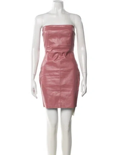 Pre-owned Rick Owens Strapless Mini Dress In Pink