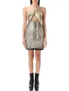 Rick Owens Prong Mini Dress In Gold