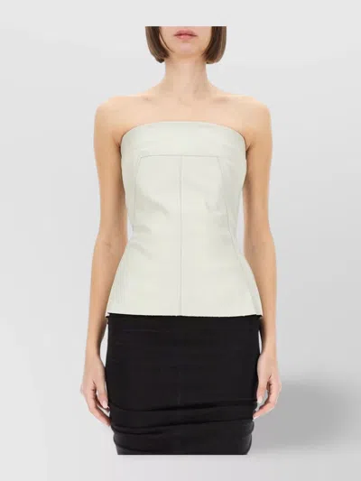 RICK OWENS STRAPLESS PANEL DETAIL FITTED TOP