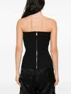 Rick Owens Womens Black Bustier Cinched Stretch-wool Blend Top