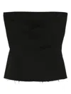 Rick Owens Strapless Black Top With Fitted Bodice And Flared Hem
