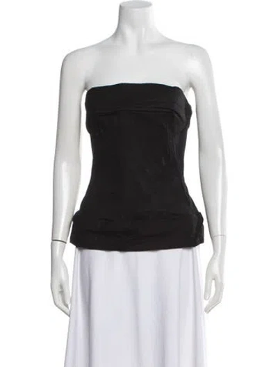 Pre-owned Rick Owens Strapless Top In Black