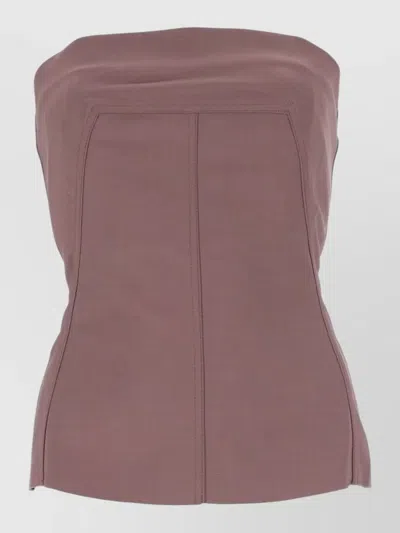 Rick Owens Strapless Top Fitted Cut Seam Detail In Brown