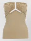 Rick Owens Beige Solid Strapless Top In Brown