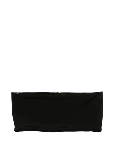 Rick Owens Strapless Viscose Bandeau Top With Stretch Fabric In Black