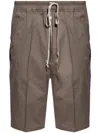 Rick Owens Relaxed Fit Bermuda Shorts With Adjustable Waistband In Brown