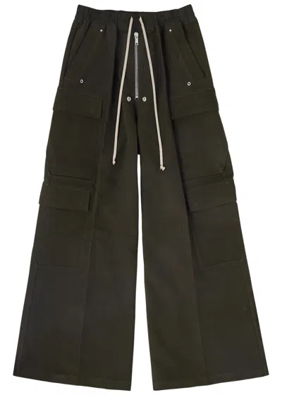 Rick Owens Stretch-cotton Cargo Trousers In Khaki