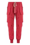 Rick Owens Cargo Pocket Drawstring Trousers In Red